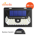 Button Switch Solar Wall Motion Sensor Detector Light For Garden Outdoor